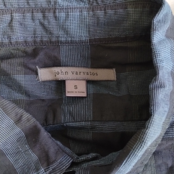 John Varvatos SMALL button up dark plaid - Picture 4 of 5